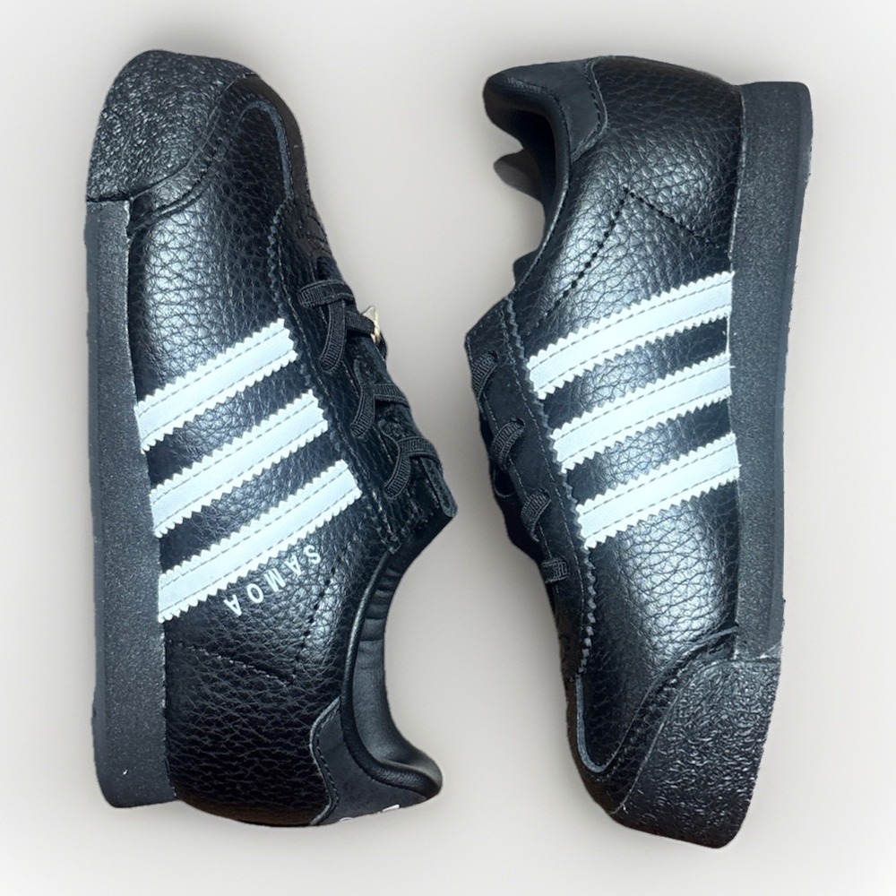 Size 9K Kids Boys Girls Adidas Samoa I Shoes Black And White Youth Unisex New - Picture 5 of 9